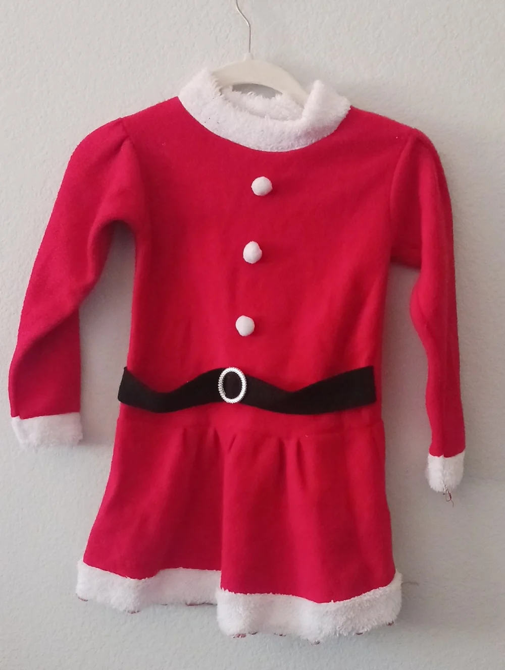 🔴10/$13❗️SALE❗️Kids Red Santa Dress Costume with Faux Fur Trim